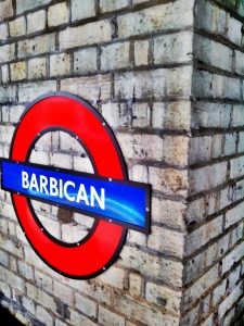 Barbican underground sign